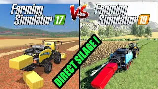 Farming Simulator 19 vs FS17; Direct Silage Baler! Power King Baler VS Crazy Baler!