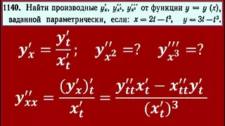 Производная от параметрически заданной функции