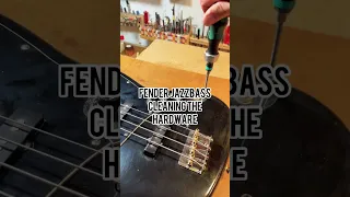 Fender Jazzbass cleaning Hardware/ Controlplate #shorts #workshop #cleaning #luthier #bass #craft
