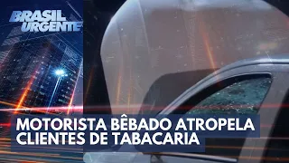 Motorista bêbado atropela clientes de tabacaria na calçada | Brasil Urgente