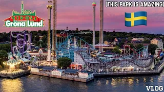 Is This The Most COMPACT Amusement Park Ever? Gröna Lund - Stockholm, Sweden | VLOG [7/30/23]