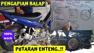 CARA BUAT / RANGKAI PENGAPIAN MOTOR BALAP, TOTAL LOSS, POWER MAKIN ENTENG,