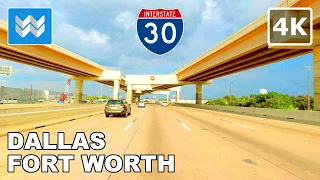 [4K] Driving: Fort Worth to Dallas in Texas USA via I-30 Highway Eastbound