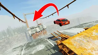 DRIVING ACROSS THE MOST DANGEROUS BRIDGE! (BeamNG Drive)