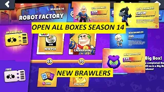 BRAWL STARS SEASON 14 Open All Boxes and Open all things in brawl pass full pass #brawlstars #robot