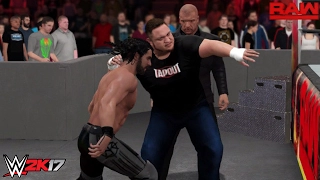 WWE 2K17 Recreation: SAMOA JOE RAW DEBUT!! (Attacks Seth Rollins feat. Triple H) - WWE RAW 1/30/2017