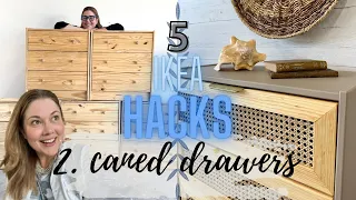 IKEA Rast Hack Series: CANED DRAWER FRONTS | IKEA Mid-Modern Dresser Makeover | 2nd of 5!