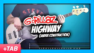 Gorillaz - Highway (Under Construction) | Bass Cover with Play Along Tabs