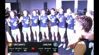 Carlton sing the team song after round 3 win over Giants - 2023