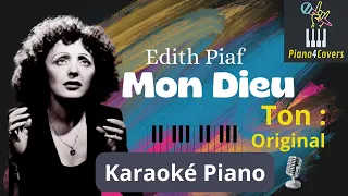 Mon Dieu  - Edith Piaf | Karaoke Piano