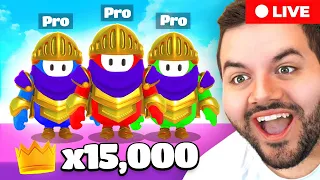 19 FALL GUYS WIN STREAK WITH 3 PROS WITH 20,000 CROWN WINS!