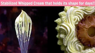 Stabilized Whipped Cream Frosting for cake decoration without gelatin