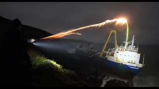 ALONE ABOARD A GHOSTSHIP of night scape MV alta Ballycotton urbex # 14