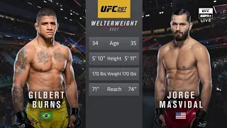 Хорхе Масвидаль vs Гилберт Бернс полный бой ufc 287