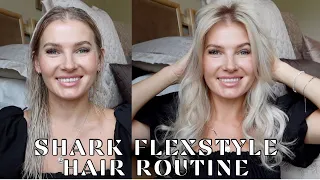 wet to dry SHARK FLEXSTYLE blow dry routine | fine thin hair with tape in extensions