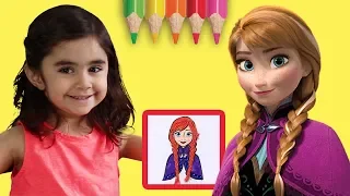 How to Color Anna with your kids | Frozen Glitter Coloring