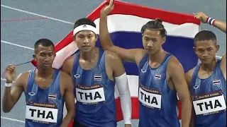4x100 m. ชาย final ซีเกมส์ 2023 กัมพูชา 🥈🇹🇭
