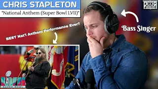 Bass Singer REACTION & VOCAL ANALYSIS - Chris Stapleton | National Anthem (Super Bowl LVII)