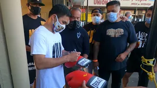 Got my gloves signed by Senator Manny Pacquiao