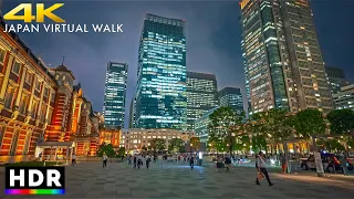 Japan - Tokyo Yaesu to Hibiya night walk • 4K HDR