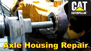 Caterpillar Telehandler Axle Housing Repair - Machining and Welding - Horizontal Boring Mill