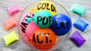 Satisfying Rainbow Clay Slime Mixing & Relaxing Balloon Cutting ASMR Video!