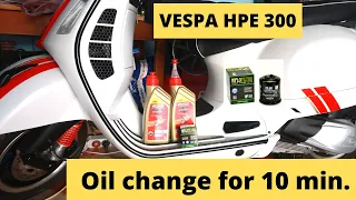 Vespa GTS 300 HPE oil change for 10 minute