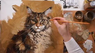 Портрет кошки маслом. Онлайн-практика Марии Павловой