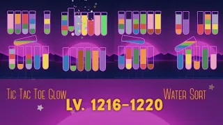 Tic Tac Toe Glow XoXo Water Sort Level 1216-1220 Walkthrough