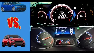 Sound and Speed Showdown: Ford Focus RS (350 HP) vs VW Golf R (320 HP) Drag Race with E-commerce"