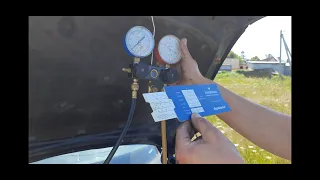 Проверка  кондиционера в автомобиле. Давления и температуры исправного автокондиционера.