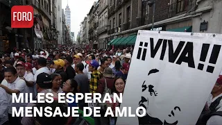 Miles esperan a AMLO en el Zócalo a 5 años del triunfo - Las Noticias