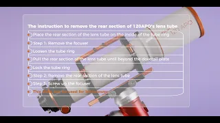 The instruction to remove the rear section of 120APO's lens tube