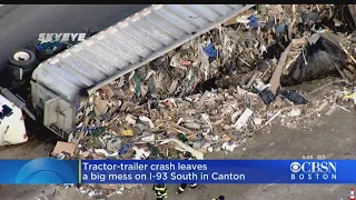 Tractor-Trailer Rollover Closes Lanes For Hours On I-93 South In Canton