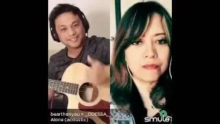 Smule sing performance of ALONE by Heart, acoustic cover by Harvin on guitar and Odessa on vocals