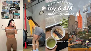 my *REALISTIC* 6am morning routine | healthy habits, 2022 goal setting, working out, & living in NYC