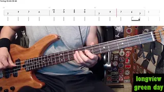 Longview by Green Day - Bass Cover with Tabs Play-Along