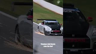 Titanium skid blocks in action! R35 at Road Atlanta during Global Time Attack event