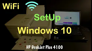 HP DeskJet Plus 4100 WiFi SetUp Windows 10 review !!