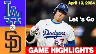 Dodgers Vs.  Padres April 13, 2024 Highlights - MLB Season 2024