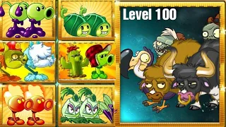 PVZ2 All Plants power up vs Team Animal zombies level 100 | Which Plant is the best - PVZ2 MK
