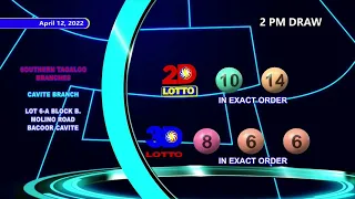 [LIVE] PCSO 2:00 PM Lotto Draw - April 12,  2022