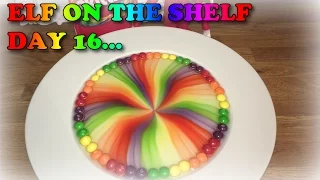 ELF ON THE SHELF DAY 16 | Claud Makes SKITTLES EXPERIMENT RAINBOW | LCKC Toys