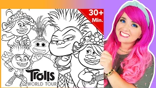 Coloring Trolls 2 Poppy, Queen Barb, Tiny Diamond & Trollex Coloring Pages | 30+ Minutes Coloring