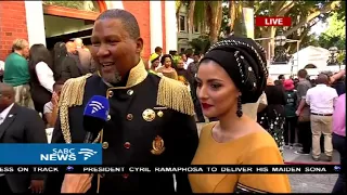 Mandla Mandela and wife arrive for #SONA2018
