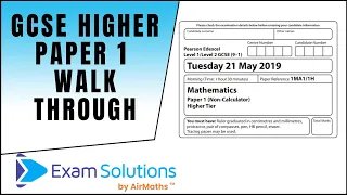 GCSE Maths Edexcel ● June 19 Paper 1 ● Higher Tier ●  Walkthrough (in under 1 hour!) | ExamSolutions