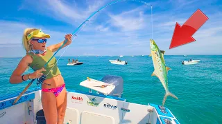 Fishing the BEST Spot in Florida- Crowded with Boats!