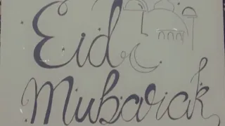 ''Eid Mubarak''🤲🌙🕌 | Calligraphy | Afreen_Calligraphy_Arts