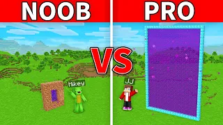 Mikey and JJ - NOOB vs PRO : Portal Build Challenge in Minecraft (Maizen)