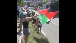 Flags of Palestine were shown during the Tour de France